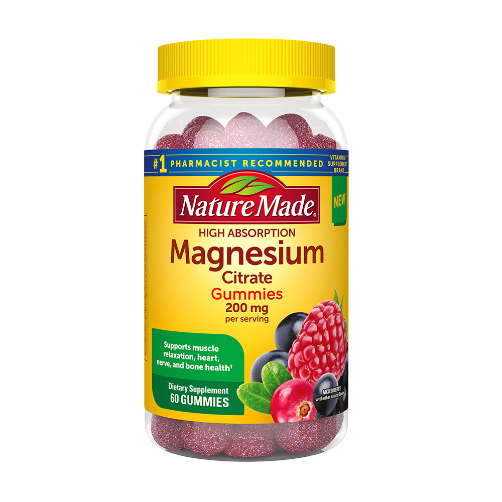 ⚠️ [Hết hàng]Kẹo dẻo bổ sung Magie Nature Made Magnesium Citrate 200mg 120 Gummies