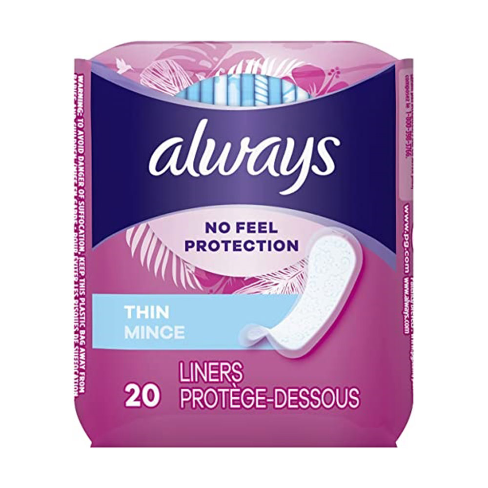 Băng vệ sinh Always Thin Daily Liners Unscented, 20 Ct
