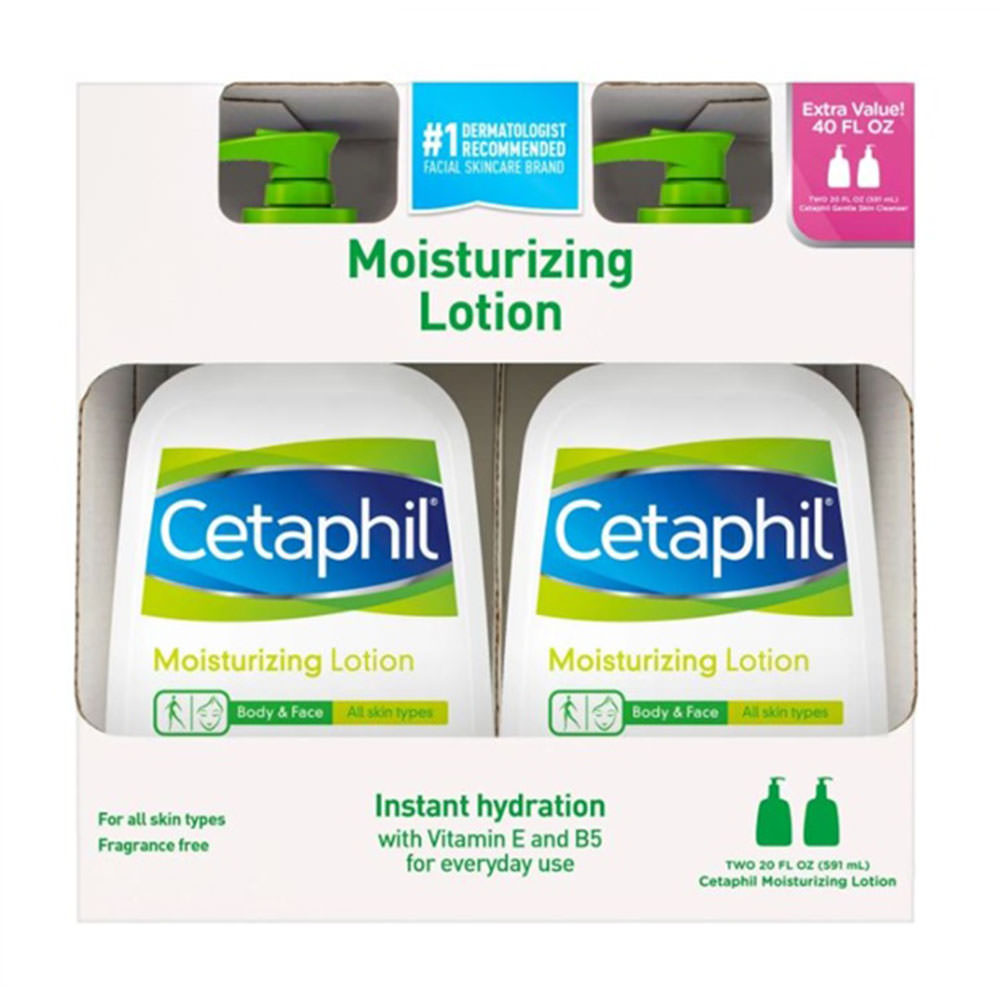 Set 2 Cetaphil Moisturizing Lotion Avocado Oil & Essential Vitamin B5 & B3 591ml