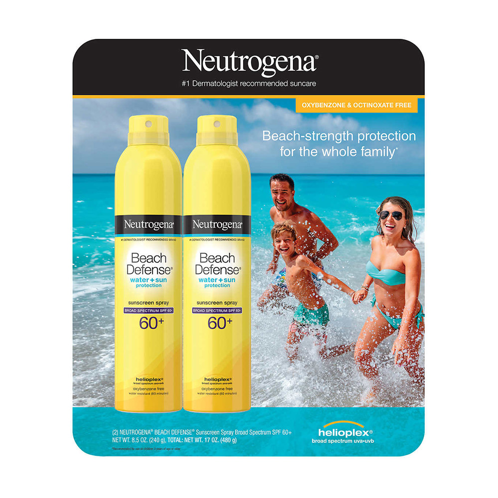 Set 2 Xịt chống nắng Neutrogena Beach Defense water + sun SPF60+ 240g
