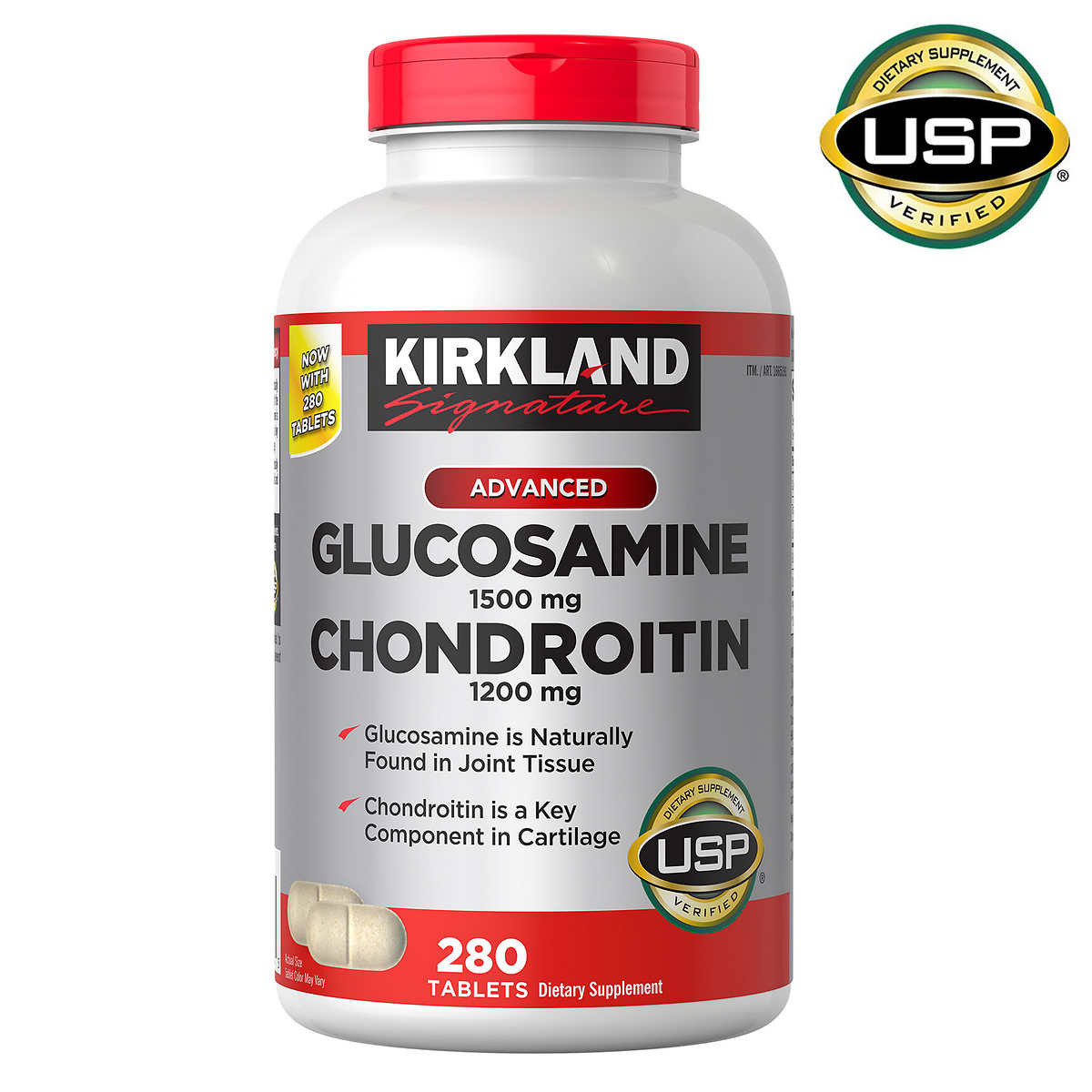 Viên uống bổ khớp Kirkland Glucosamine Chondroitin hàng nhập Mỹ 280 viên