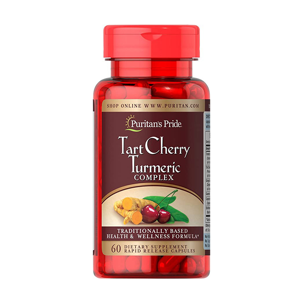 Cherry Turmeric Complex with Bioperine Puritan’s Pride hỗ trợ điều trị bệnh gout, giúp giảm đau khớp 60 viên
