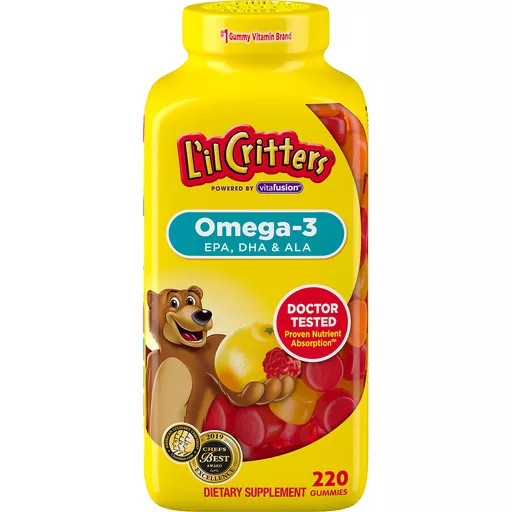 ⚠️ [Hết hàng] Kẹo gấu dẻo Lil Critters Omega-3 DHA Gummy Fish lọ 220 viên
