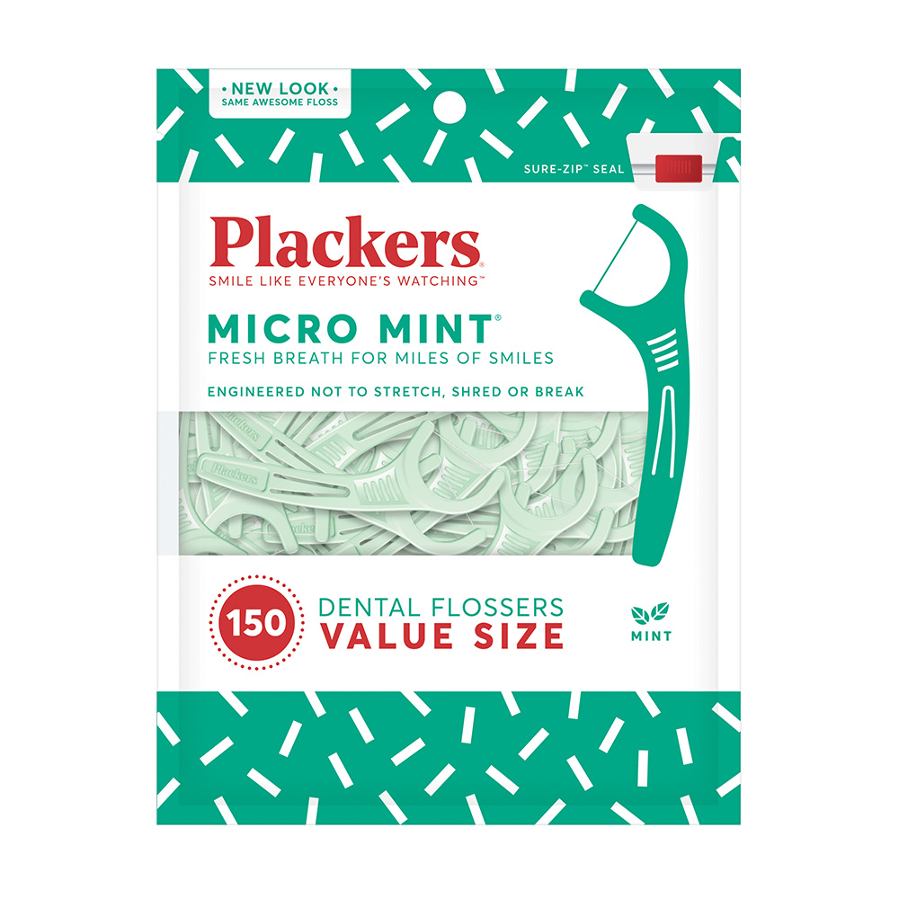 Tăm chỉ nha khoa Plackers Micro Mint loại 150 chiếc của Mỹ