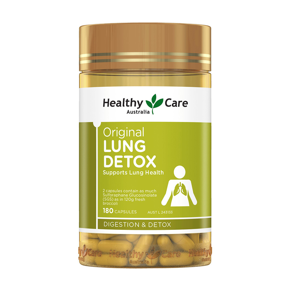 Viên uống giúp thanh lọc phổi Healthy Care Original Lung Detox 180 viên