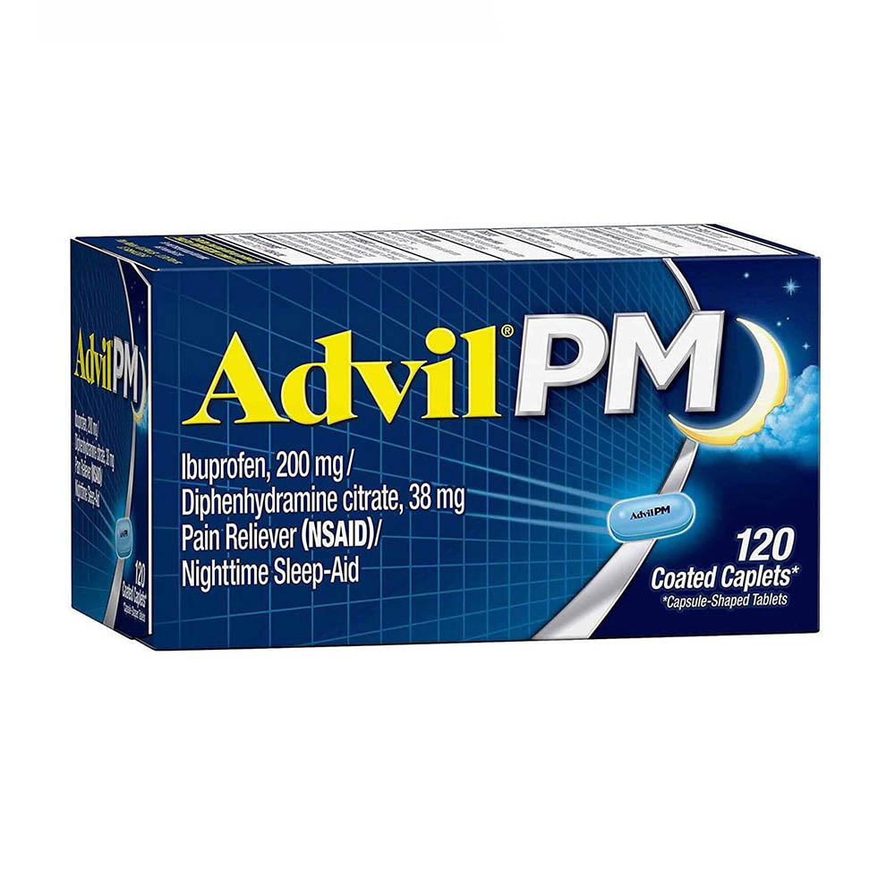 Viên giảm đau, hạ sốt và hỗ trợ ngủ ngon Advil PM 200mg 120 Caplets