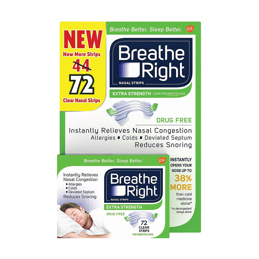 Miếng dán thông mũi, chống ngáy Breathe Right 72 miếng (Xanh)