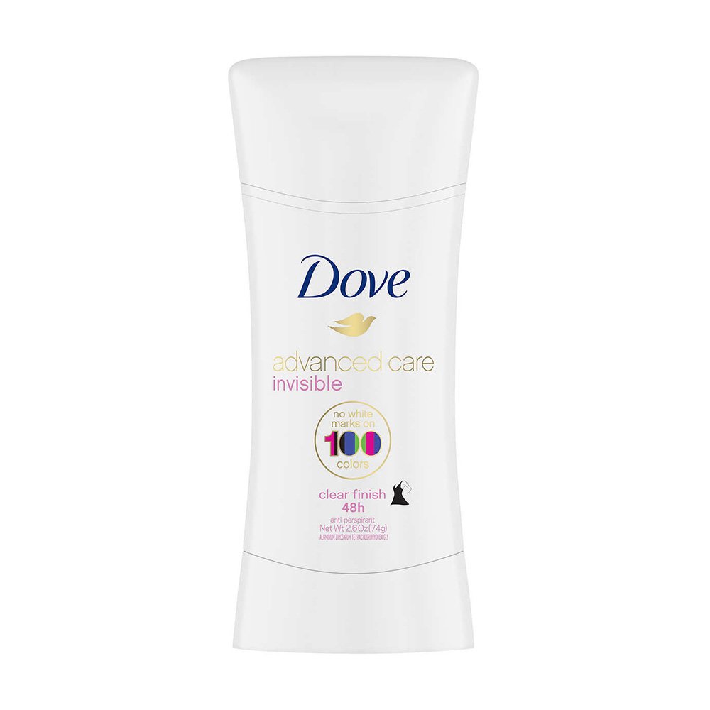Lăn khử mùi chứa kem dưỡng ẩm Dove Advanced Care 100 Colors Clear Finish 74g