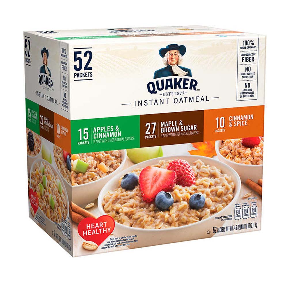 Yến mạch Quaker Instant Oatmeal Variety 52 gói