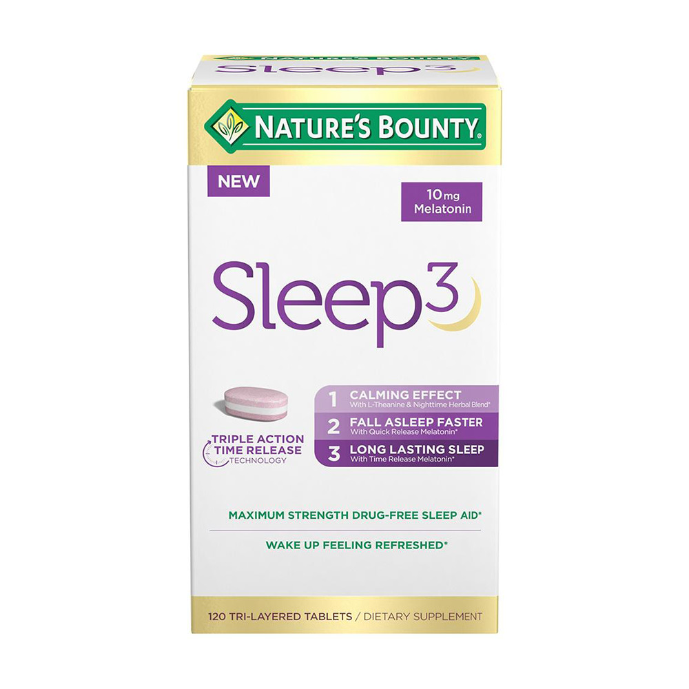 Viên uống hỗ trợ giấc ngủ Nature’s Bounty Sleep3 Melatonin 10mg 120 viên