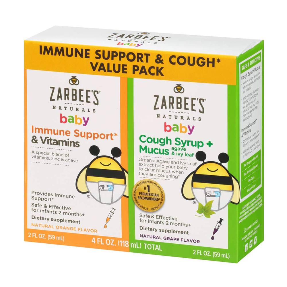 Siro trị ho và tăng đề kháng Zarbee's Naturals Baby Immune Support & Cough Value Pack -118ml.