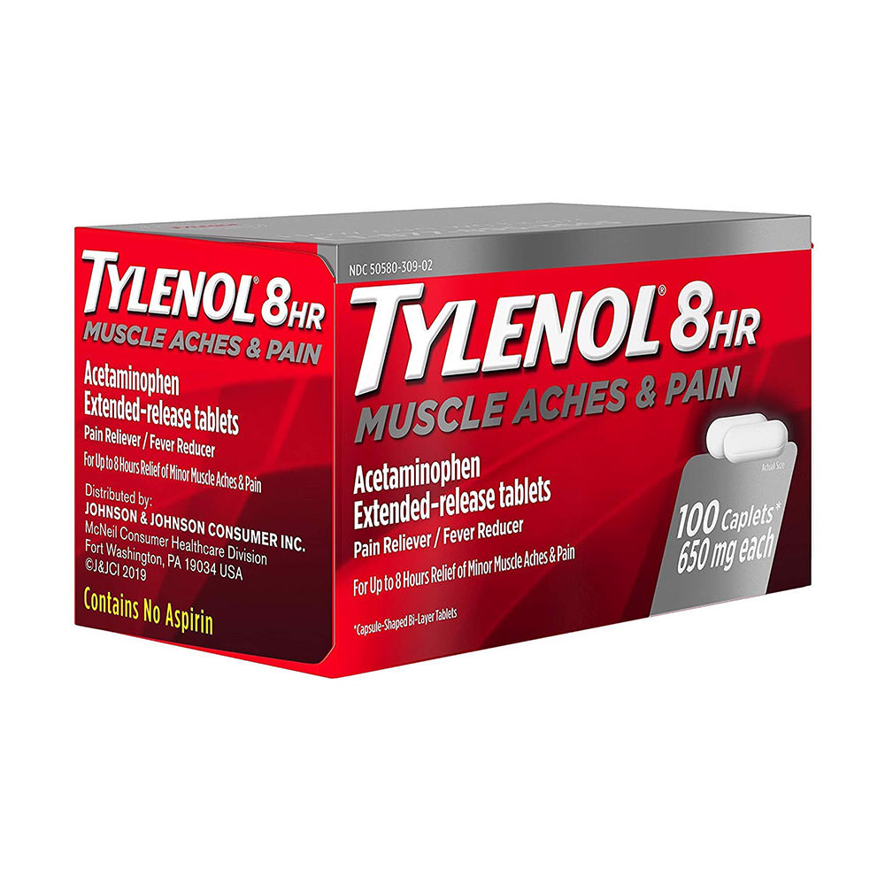 Giảm đau Tylenol 8Hr Muscle Aches & Pain 650mg 100 Caplets