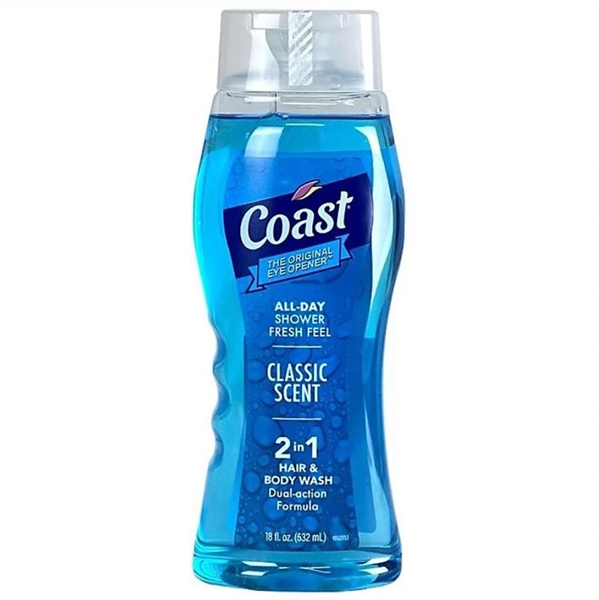 Sữa tắm gội Coast Hair & Body Wash Classic Pacific Force Scent 532 ml của Mỹ made in Canada