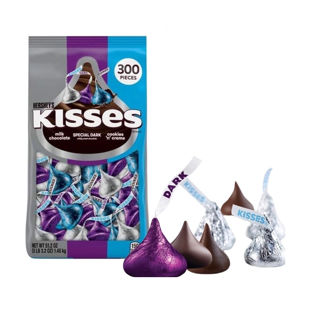 Socola Hershey's Kisses milk chocolate, special dark, cookies "n" creme 1.45kg
