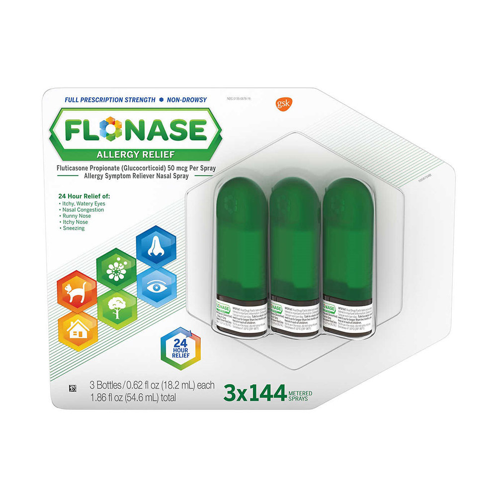 Xịt chống dị ứng Flonase Allergy Relief Nasal Spray set 3 chai (xanh lá)
