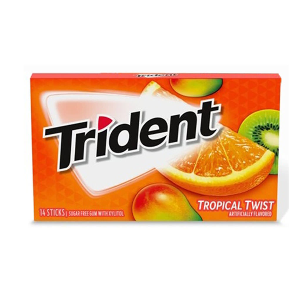 Trident Tropical Twist Sugar Free Gum (1 vỉ 14 thanh)