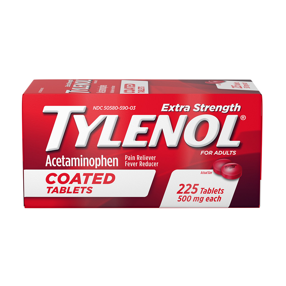 Viên giảm đau hạ sốt Tylenol Extra Strength Coated Tablets 500mg 225 viên.