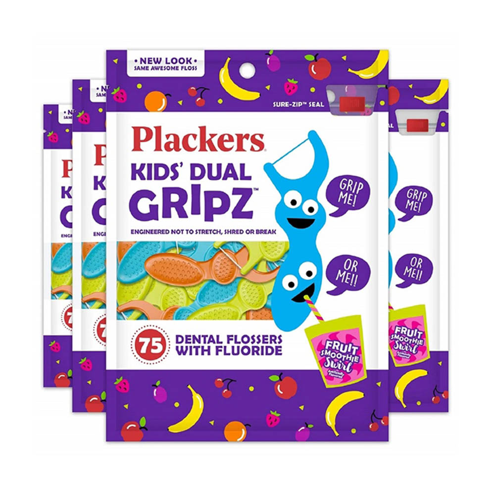 Tăm chỉ nha khoa cho trẻ em Plackers Kids' Dual GRIPZ 75 chiếc của Mỹ