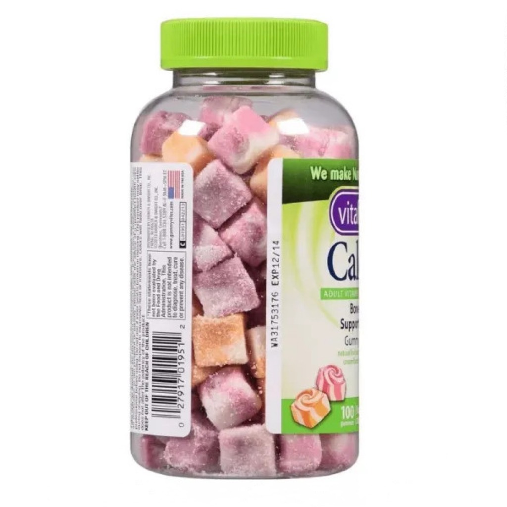 Kẹo dẻo vitamin dành cho người lớn Calcium 500mg Gummy 100 viên của Mỹ