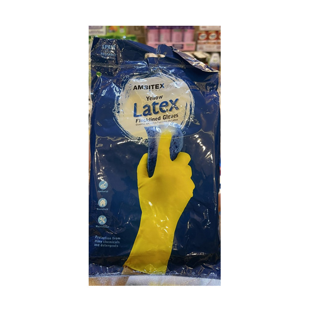 Găng tay rữa chén Ambitex Yellow Latex 1 cặp.