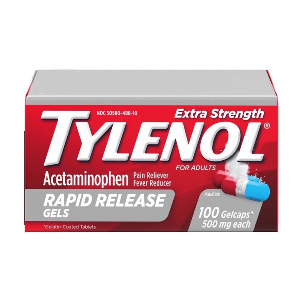Viên uống giảm đau hạ sốt Tylenol Extra Strength Rapid Release Gels 500mg 100 viên