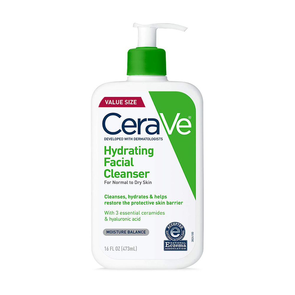 Sữa rửa mặt CeraVe dành cho da thường và da khô CeraVe Foaming Facial Cleanser 473ml (Dry Skin Xanh Lá)