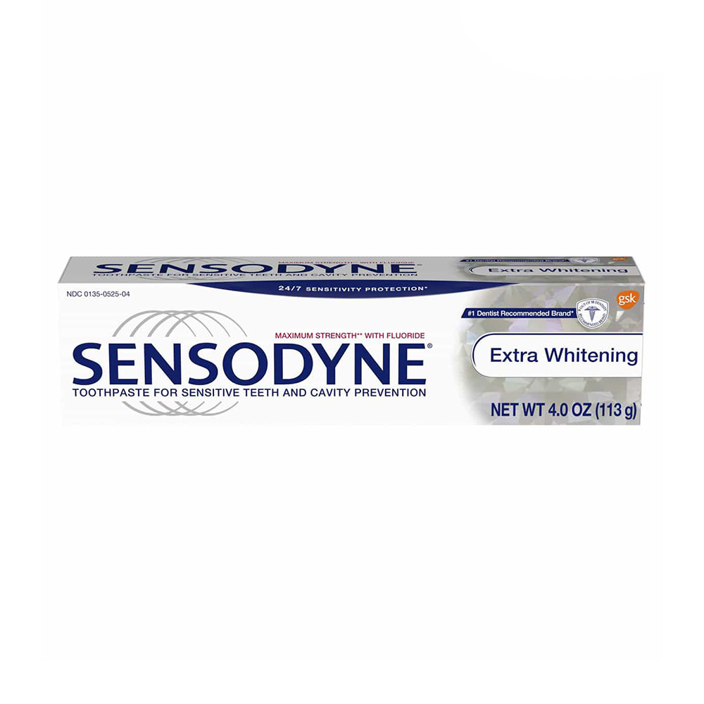 Kem đánh răng Sensodyne Extra Whitening dành cho răng bị ê buốt của Mỹ 113g (1 tuýp đơn)