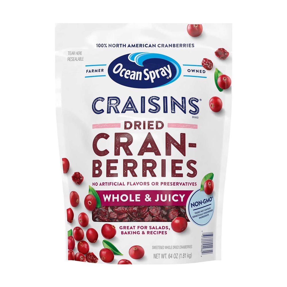 Việt Quất sấy khô Ocean Craisins Whole Dried Cranberries 1.36kg của Mỹ