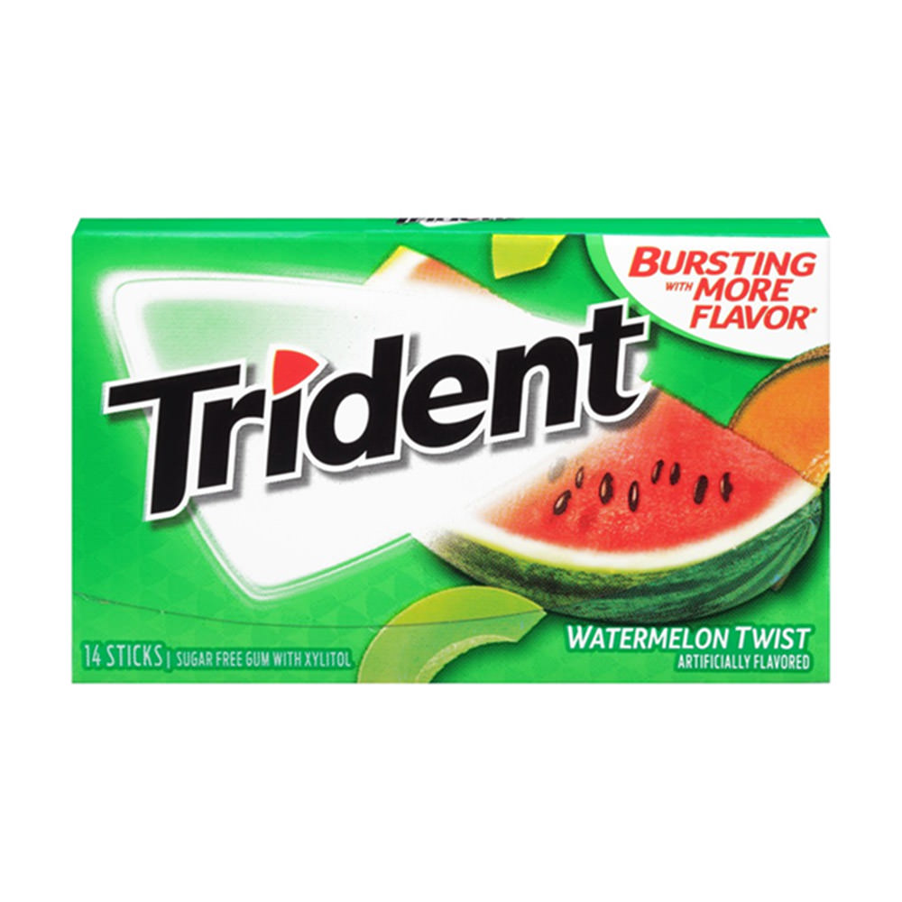 Trident Watermelon Twist Sugar Free Gum (1 vỉ 14 thanh)