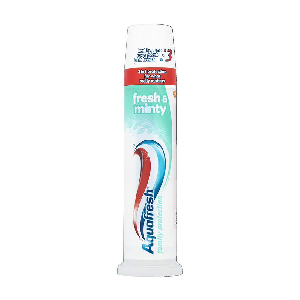 Kem đánh răng Aquafresh Pump Toothpaste – Fresh & Minty – Family Triple Protection 100ml