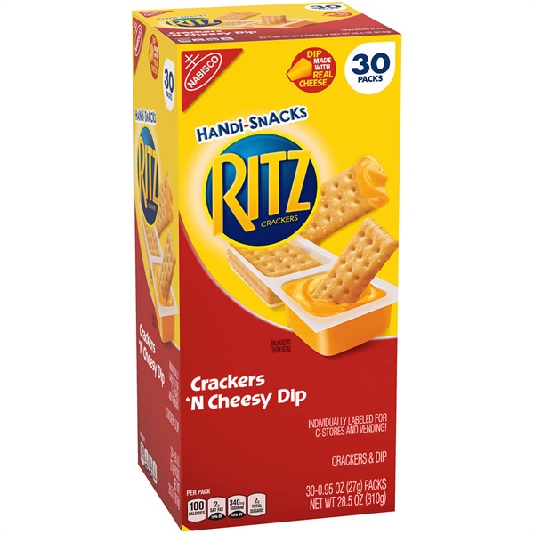 Bánh Ritz Crackers Handi-Snacks Made With Real Cheese Hàng Mỹ date 3/2024 - Hộp 30 Pack