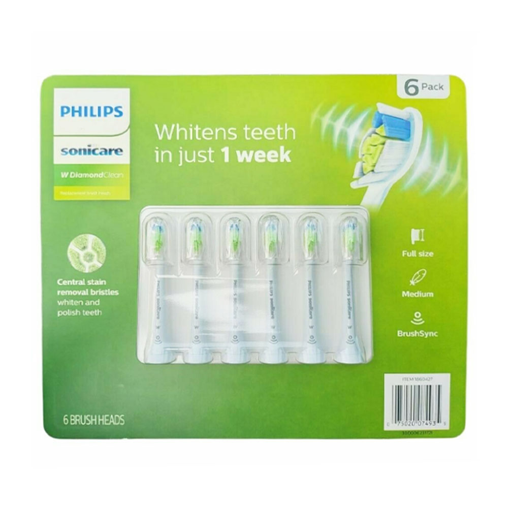Đầu bàn chải thay thế Philips Sonicare DiamondClean whitens teeth in just 1 week (6 cái)