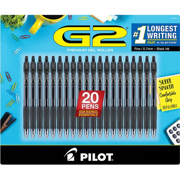 Set Viết Pilot G2 Gel Pen, Black, 20-pack