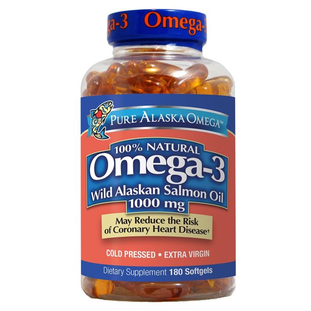 Viên dầu cá hồi Pure Alaska Omega 3 Wild Salmon Oil 1,000MG 180 viên