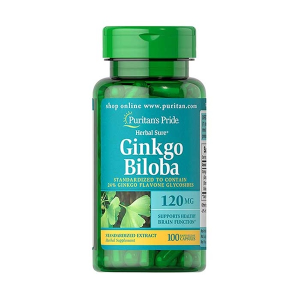 Viên uống giúp tăng cường trí nhớ Ginkgo Biloba 120 mg Puritan's Pride của Mỹ - 100 Viên