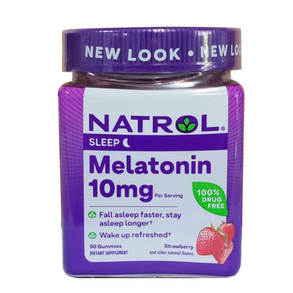 Kẹo dẻo giúp ngủ ngon Natrol Gummies Melatonin 10mg 90 viên vị dâu