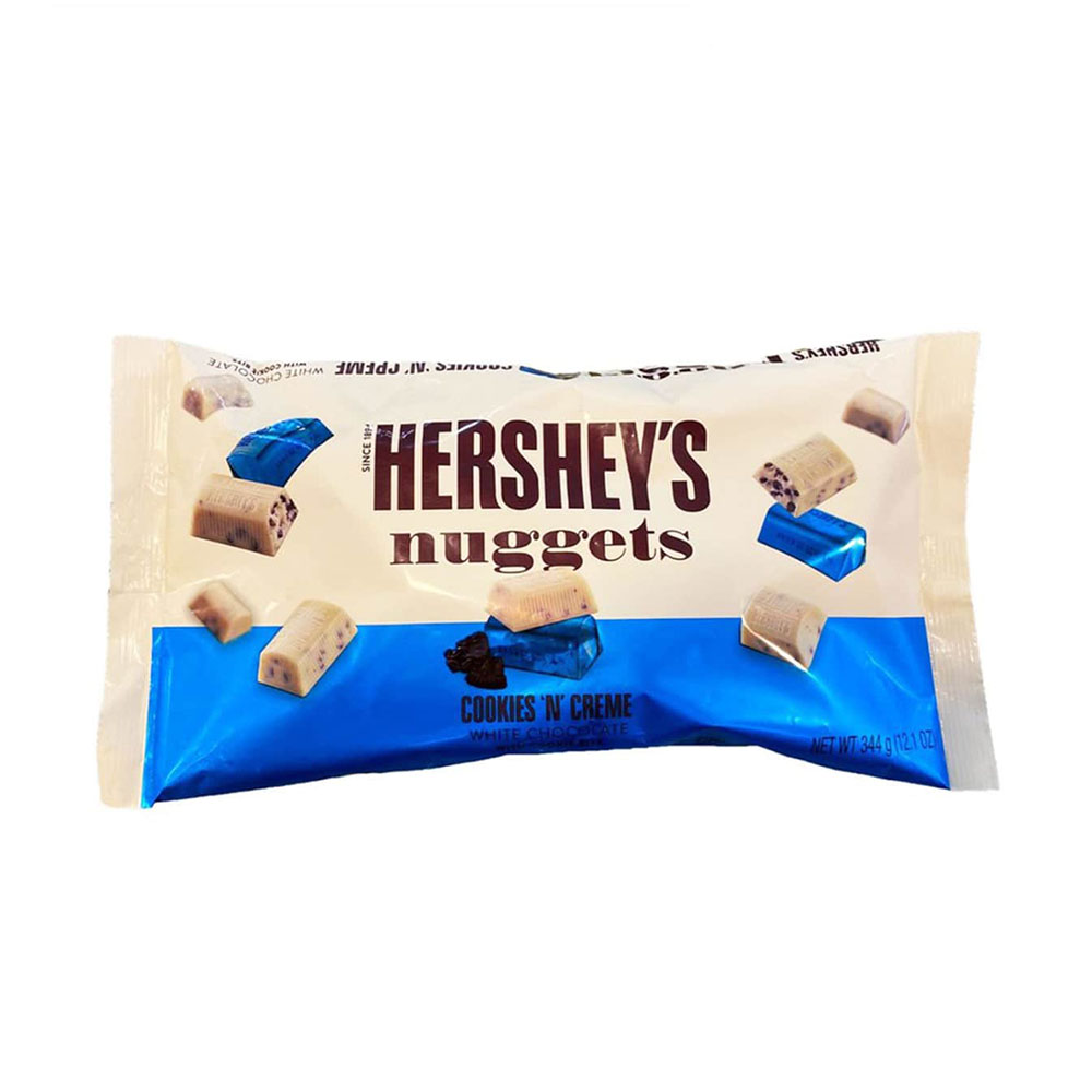 Kẹo Socola Hershey’s Nuggets Cookies Chocolate 344g date 7/2024 - Cookies 'N' Creme (Trắng)