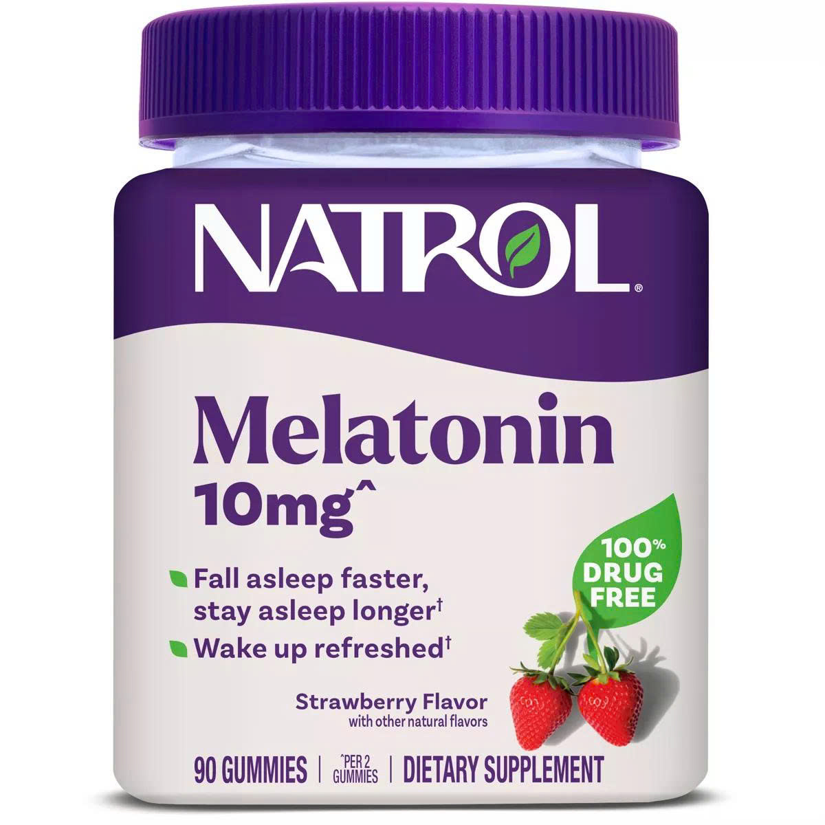 Kẹo dẻo giúp ngủ ngon Natrol Gummies Melatonin 10mg 90 viên vị dâu