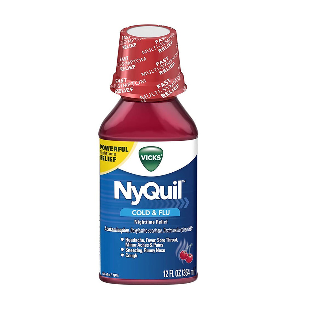 Siro Vicks NyQuil Cold & Flu Severe 354ml (Strawberry Flavor)
