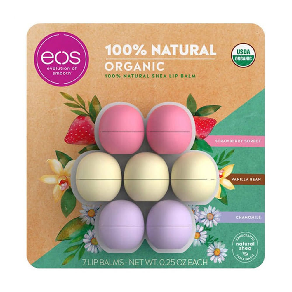 Son Dưỡng Môi Hữu Cơ dạng tròn EOS USDA Organic Smooth 7 Lip Balms (loại tròn)