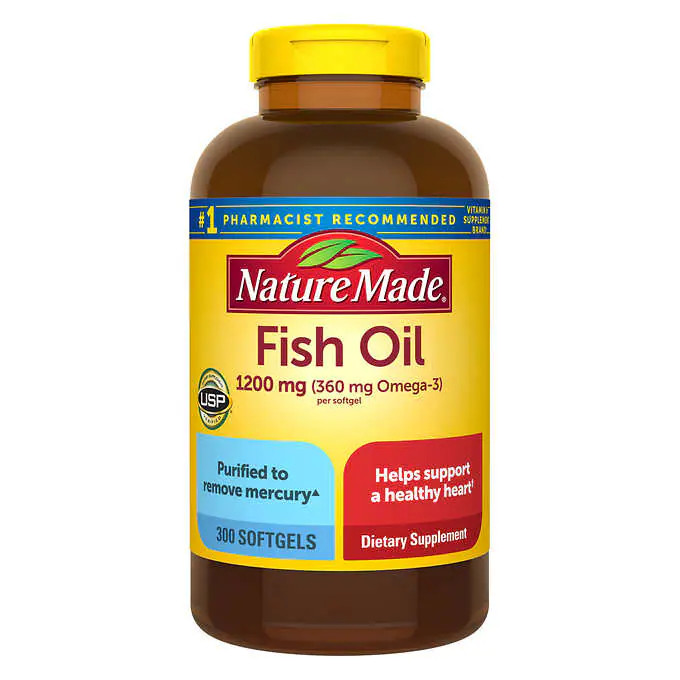 Viên uống dầu cá Omega 3 của Mỹ Nature Made Fish Oil 1200mg hộp 300 viên