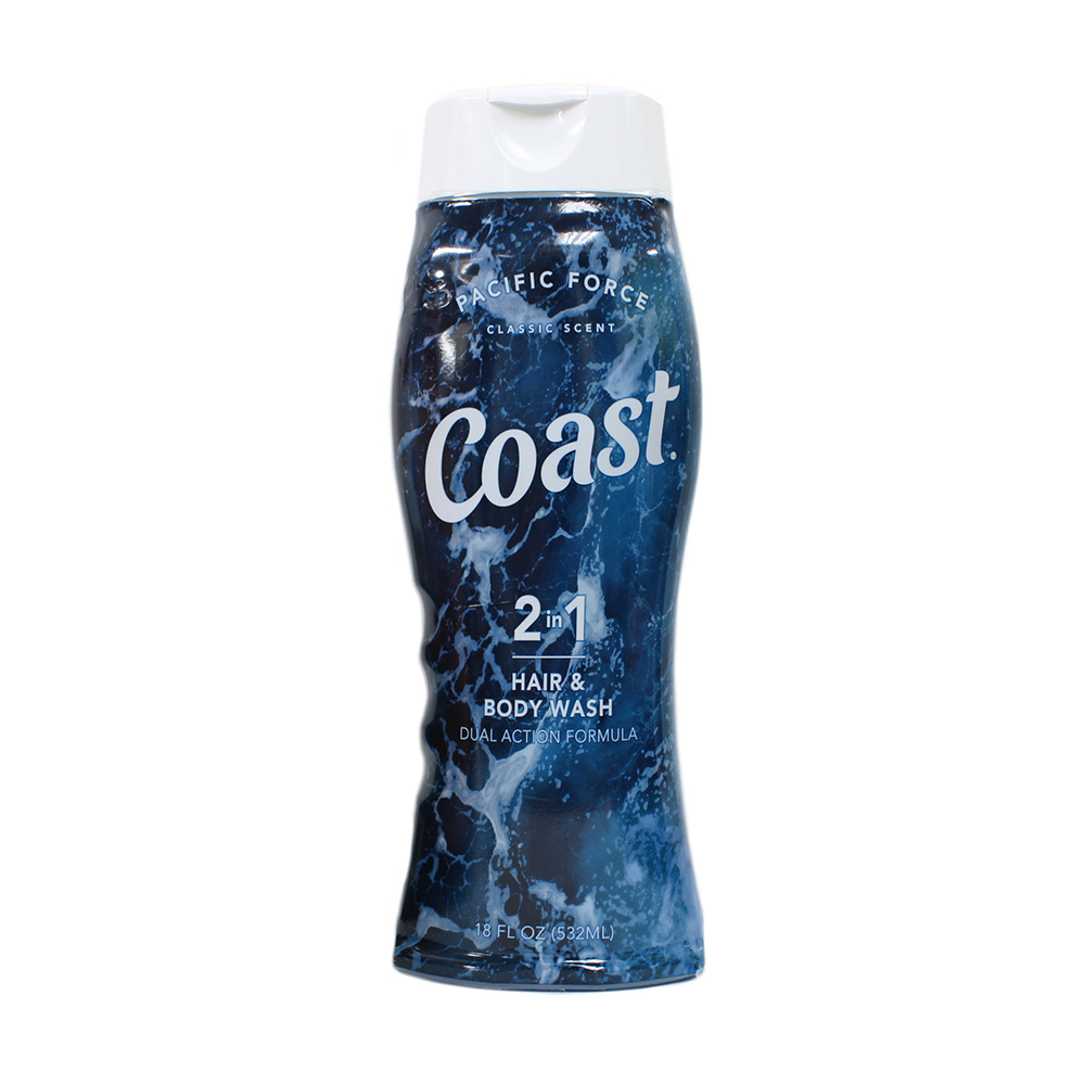 Sữa tắm gội Coast Hair & Body Wash Classic Pacific Force Scent 532 ml của Mỹ (Mẫu mới)