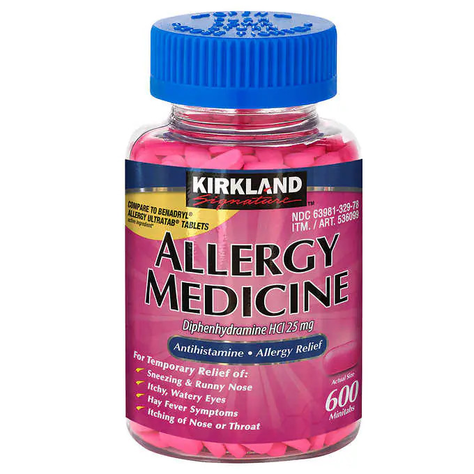 Viên chống dị ứng Kirkland Signature Allergy Medicine 25 mg 600 viên