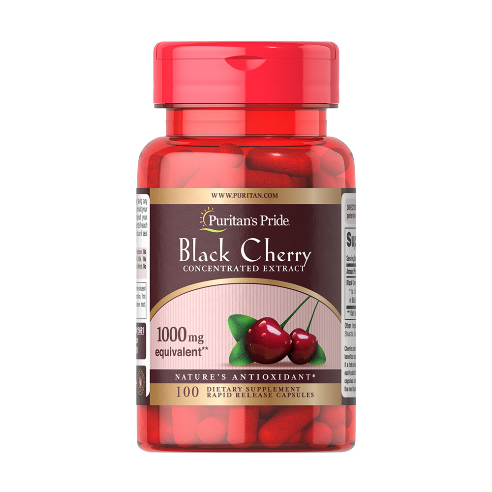 Viên uống phòng và điều trị Gout (Gút) Puritan’s Pride Black Cherry 1000mg 100 viên của Mỹ