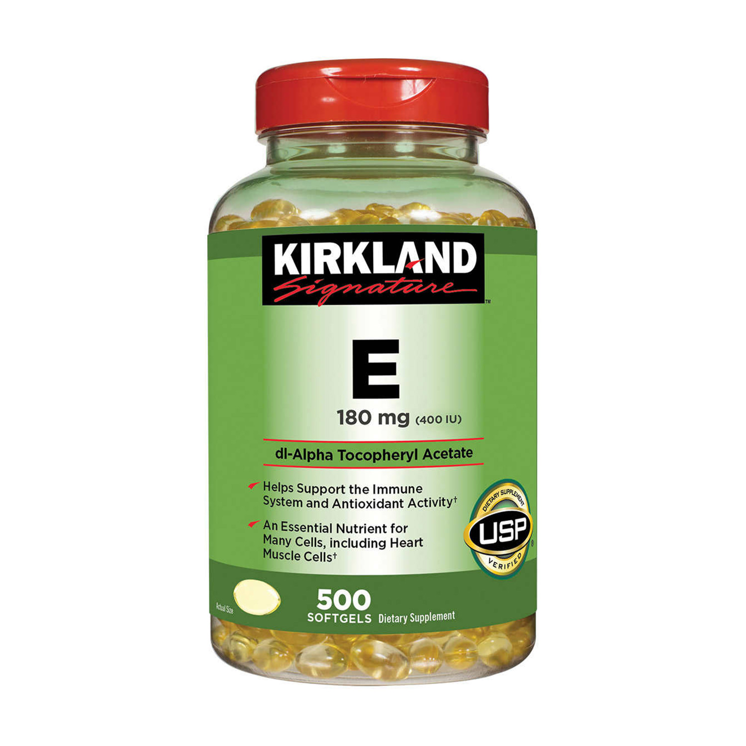 Viên uống vitamin E của mỹ Kirkland Signature 400IU giúp đẹp da, chống lão hóa loại 500 viên.