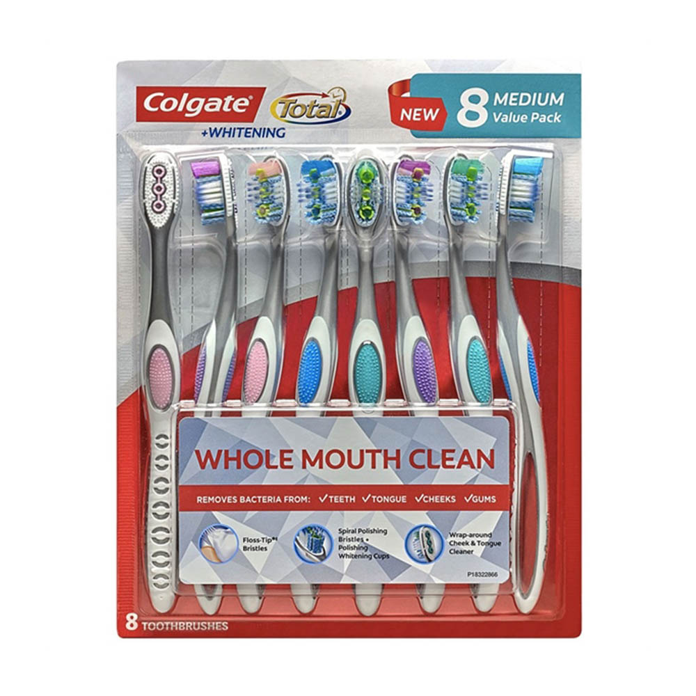 ⚠️ [Hết hàng]Bàn chải đánh răng Colgate Total Whitening Medium Whole Mouth Clean 8 cái