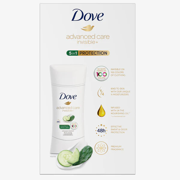 ⚠️ [Hết hàng]Lăn khử mùi chứa kem dưỡng ẩm Dove Advanced Care 100 Colors 74g