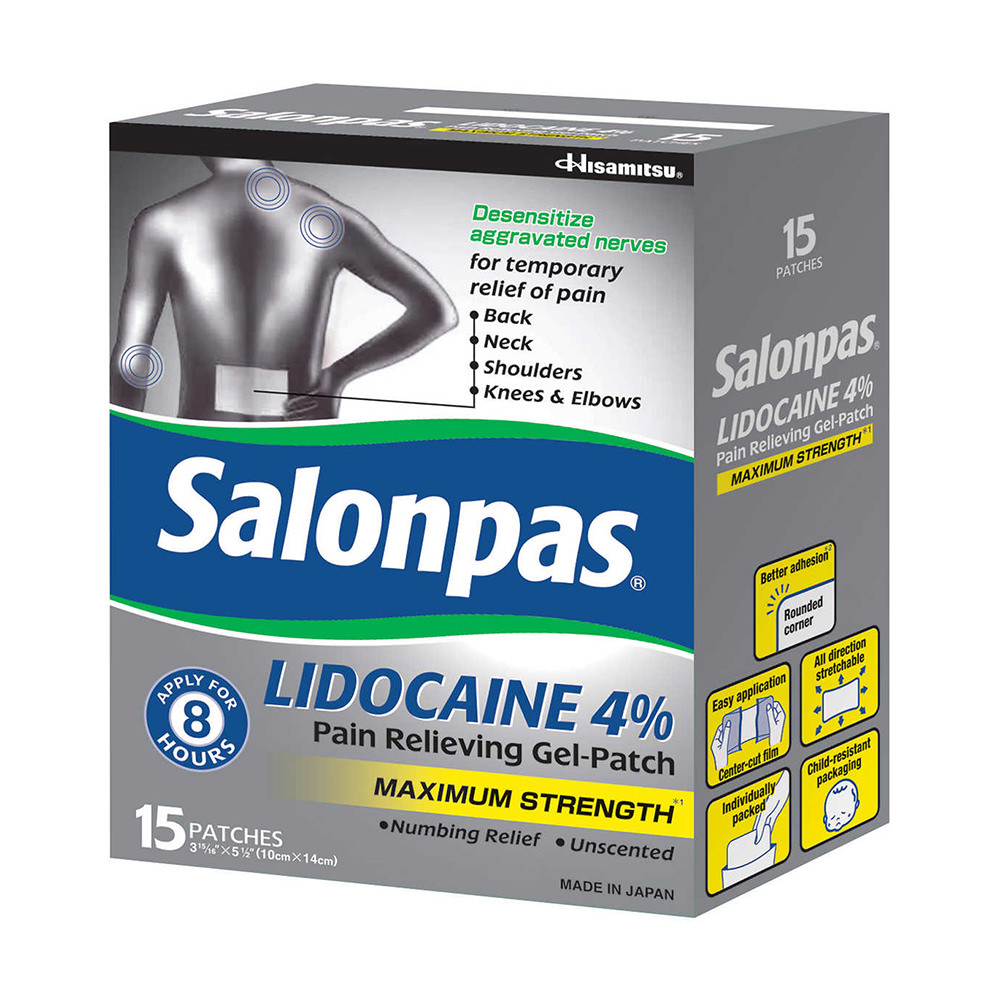 ⚠️ [Hết hàng]Miếng dán Salonpas LIDOCAINE Giảm đau 4% Gel-Patch,15 miếng