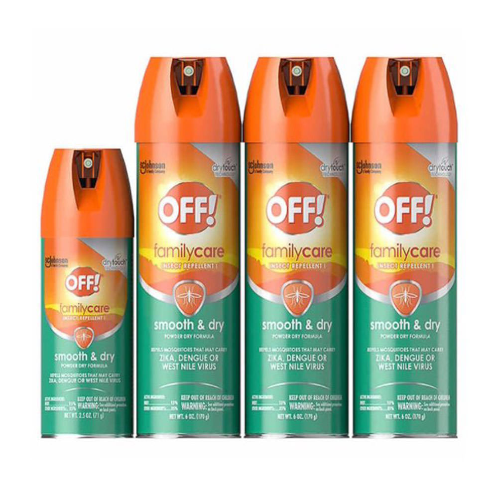 Xịt chống muỗi và côn trùng OFF! Family Care Smooth & Dry Insect Repellent (Set 3 chai 170g + 1 chai 71g)