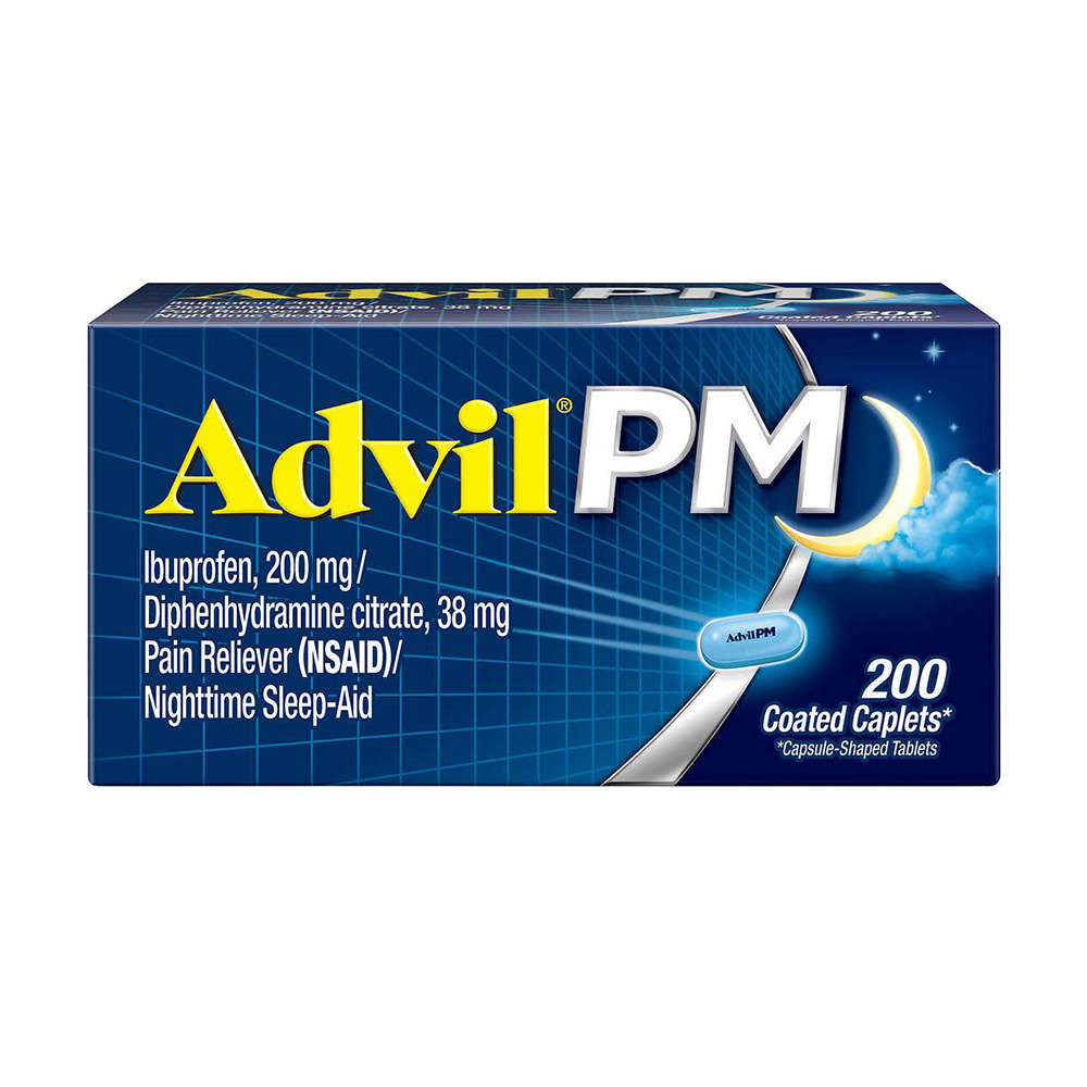 Viên giảm đau, hạ sốt và hỗ trợ ngủ ngon Advil PM 200mg 200 Caplets